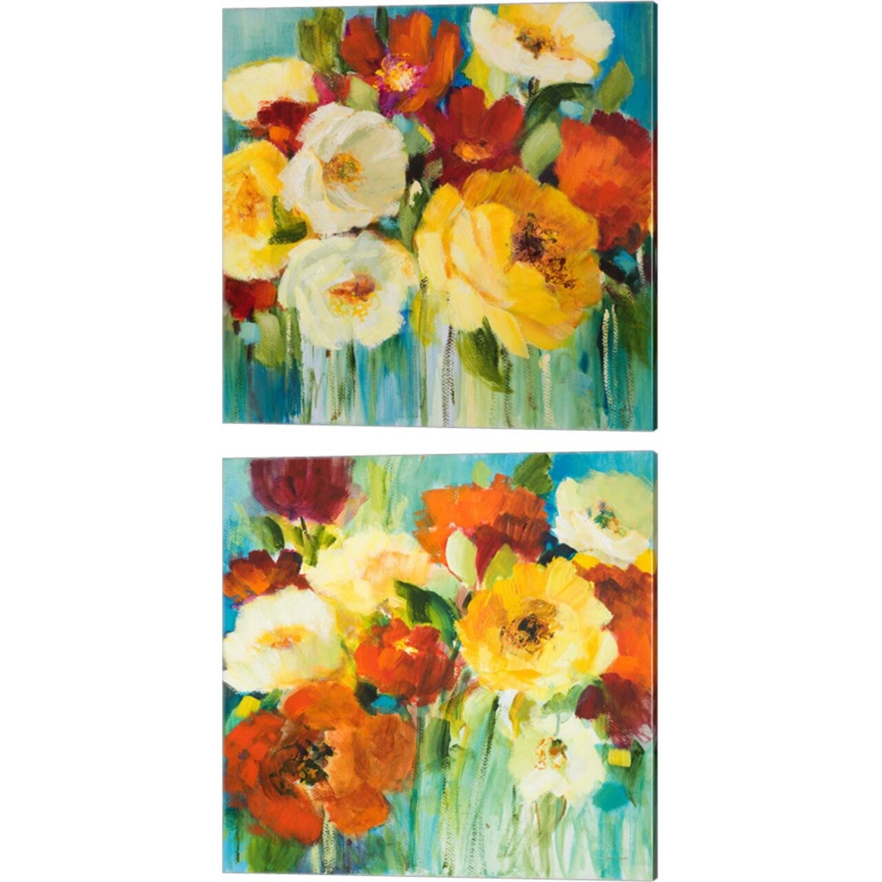 Flower Power by Lanie Loreth 14" x 14" Canvas Wall Art (Set of 2)